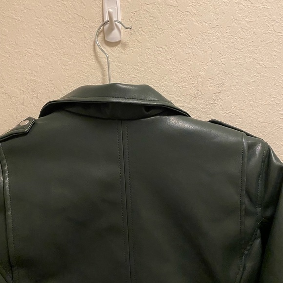 BLANK NYC Green Faux Leather Moto Jacket NEW - Picture 12 of 13